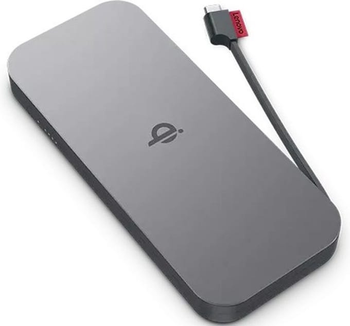 Lenovo GO Lithium-Polymeer (LiPo) 10000 mAh Draadloos opladen Grijs