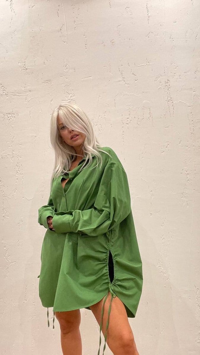 Oversized Overhemd/Met Strikken/SIRMAZA