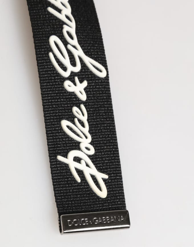 Zwart Witte Polyester DG Logo Zilveren Mannen Sleutelhanger Sleutelpunt
