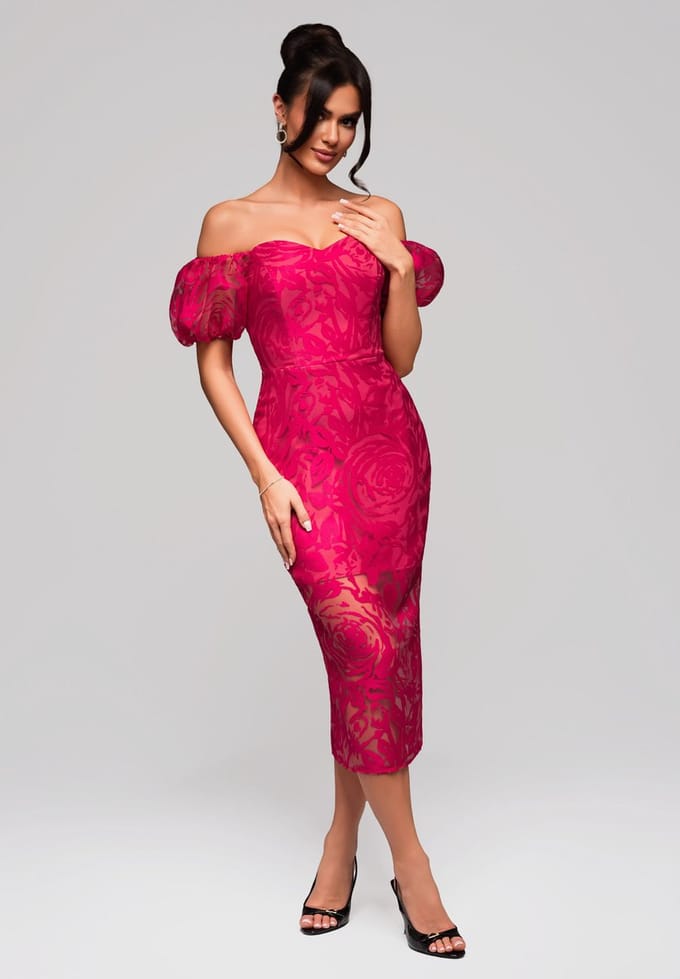LARICA Jurk - Rits - Jurk Fuchsia S