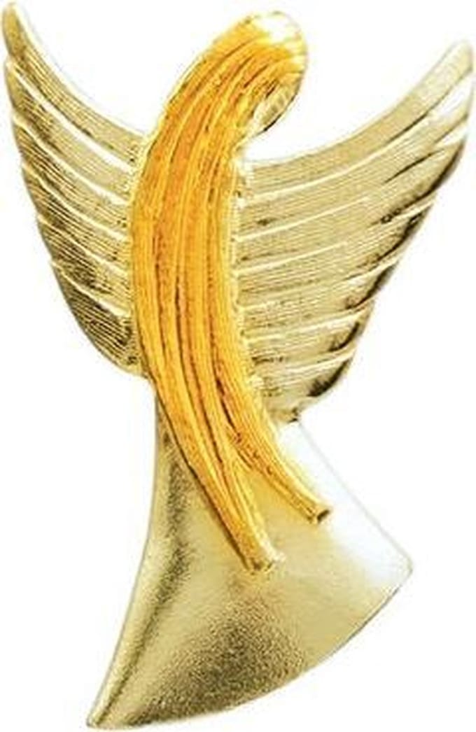 AuBor ®. Broche. Goud. Beschermengel. Gouden broche.