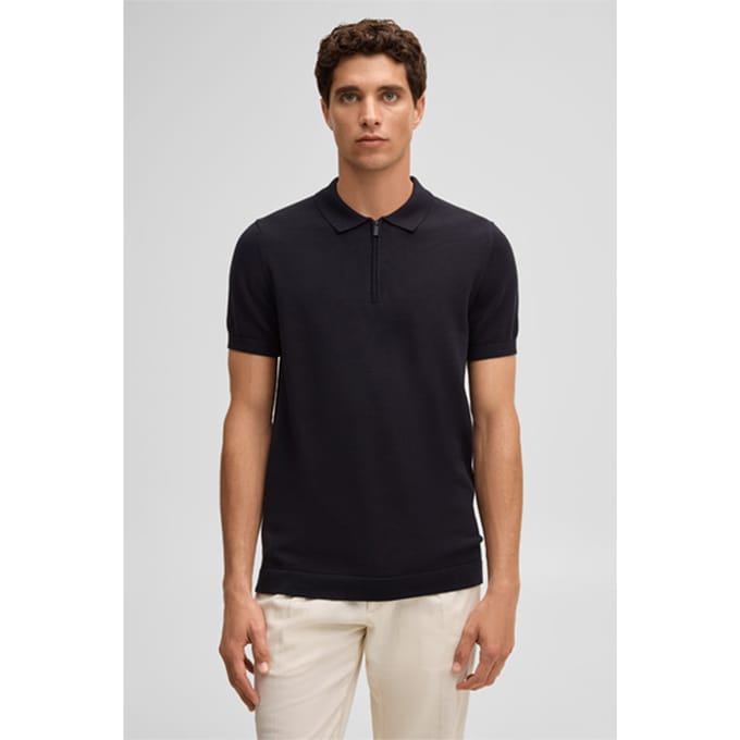 Polo met ritssluiting Vincent, marineblauw