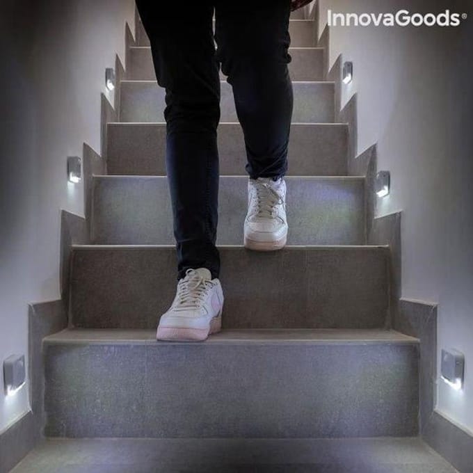 LED-lamp met bewegingssensor | Lumtoo Innovagoods | 2 stuks | LED | Wandlamp | Bewegingssensor | Buitenlamp | Binnenlamp