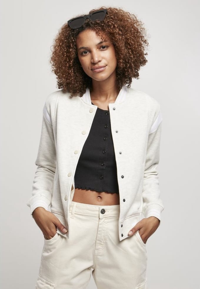 Urban Classics - Inset Sweat College jacket - M - Grijs