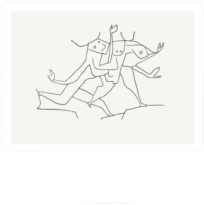 Kunstdruk Paul Klee - Animaux en Fuite 60x50cm