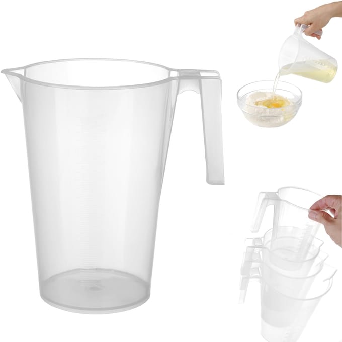 HENDI Stapelbare maatbeker – 2 liter – vaatwasmachinebestendig – polypropyleen – met reliëfschaal