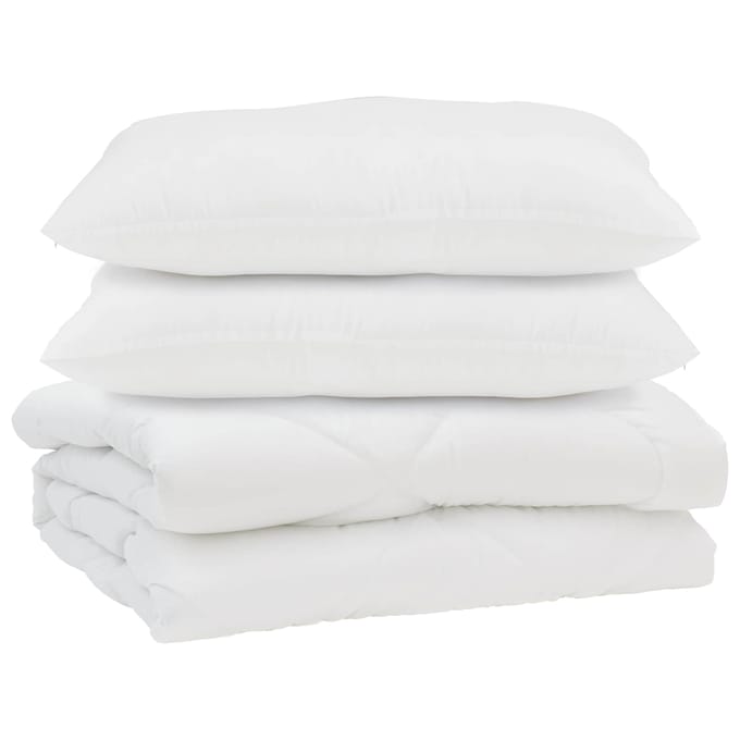 vidaXL - Dekbed - met - kussen - 3 - st - Wit - Microvezel