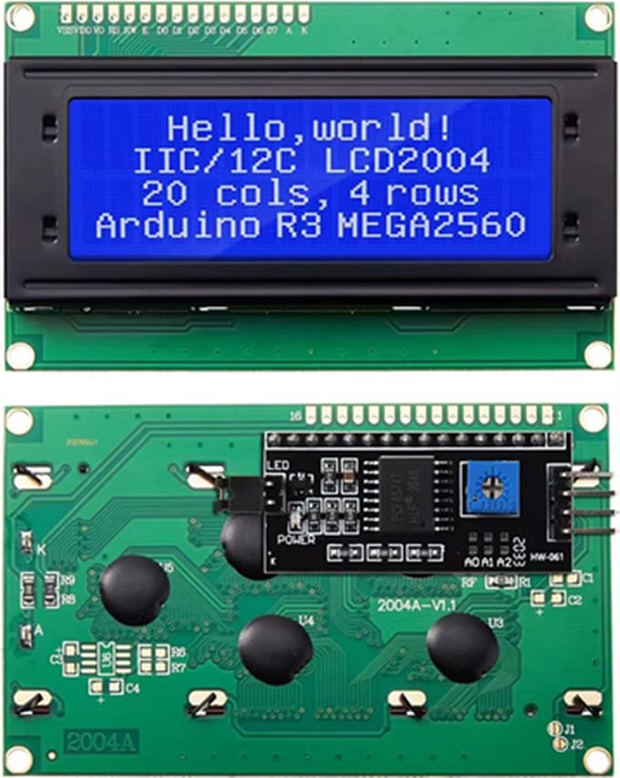 2004A LCD Blauw backlight met I2C voorgesoldeerd - geschikt voor Arduino