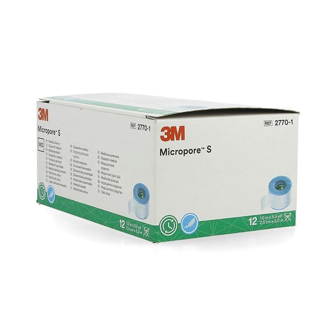 Micropore S 3m Hechtpleister 2,5x500cm 12