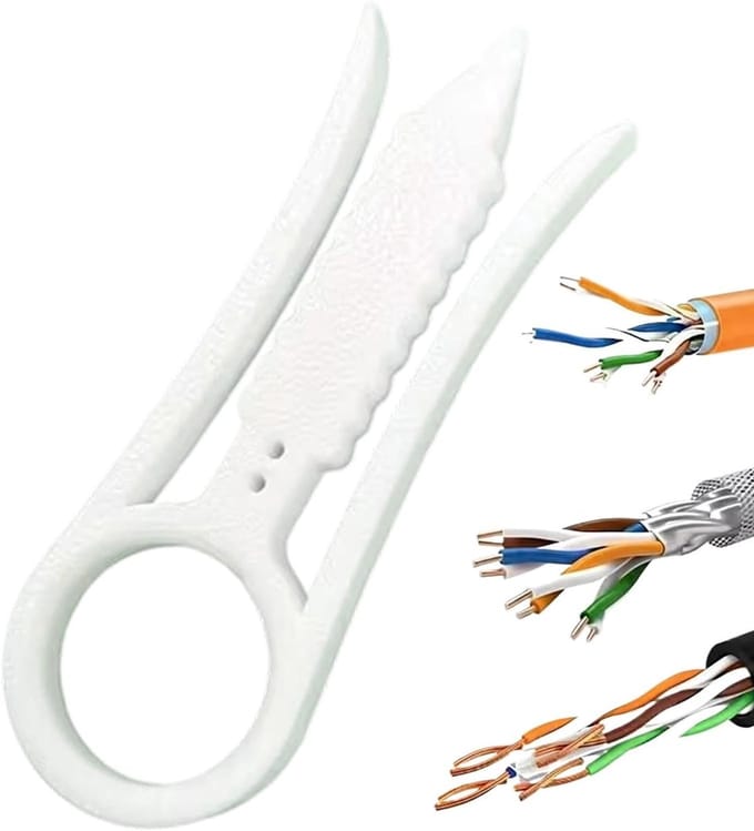 Kabelstriptang - Draadstripper Gereedschap - Netwerkbekabeling Voorbereiden - Compact Lichtgewicht Ontwerp - 7.9x2.7x0.6cm - Wit