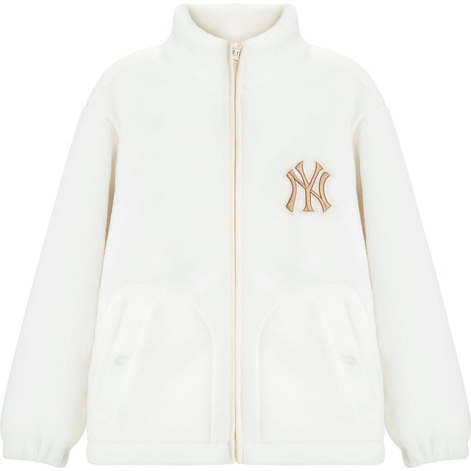 MLB Sherpa Staande Kraag Warme Winddichte Getailleerde Jas Unisex Jas Crème 3AFDB0626-50CRS M white