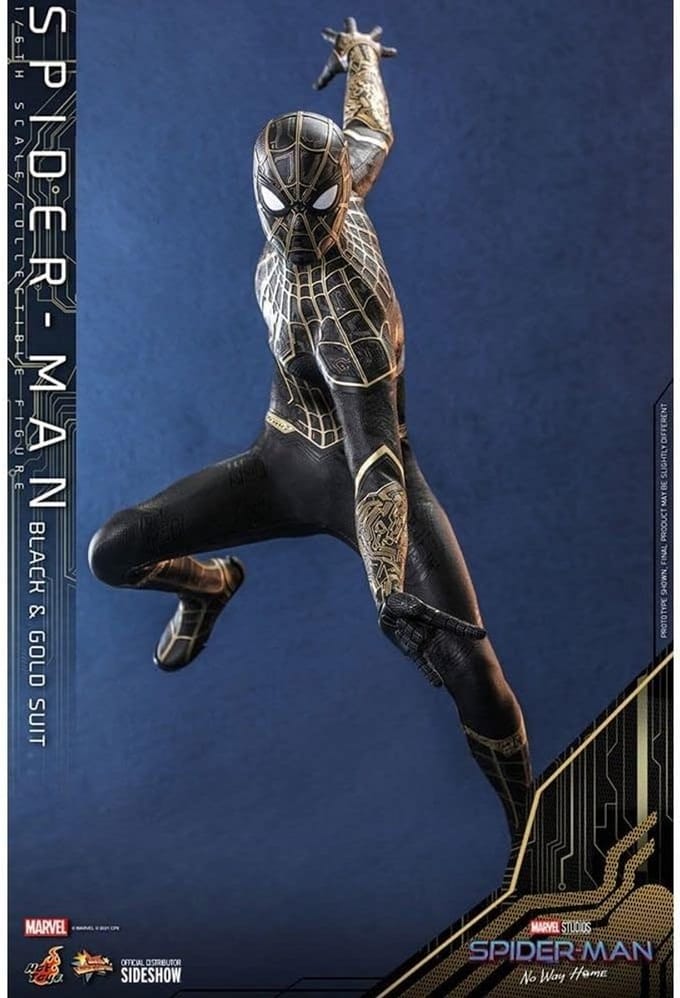 Verzamelbare Actiefiguur Spider-Man Zwart & Goud Pak 1:6