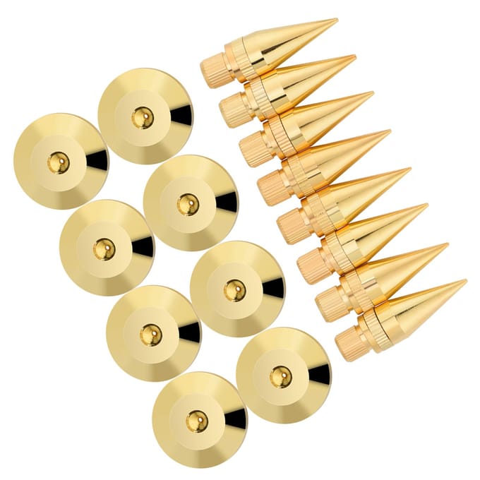 8 paar 6 x 36 mm koperen luidsprekerspikes, isolatiestandaard, voetmat