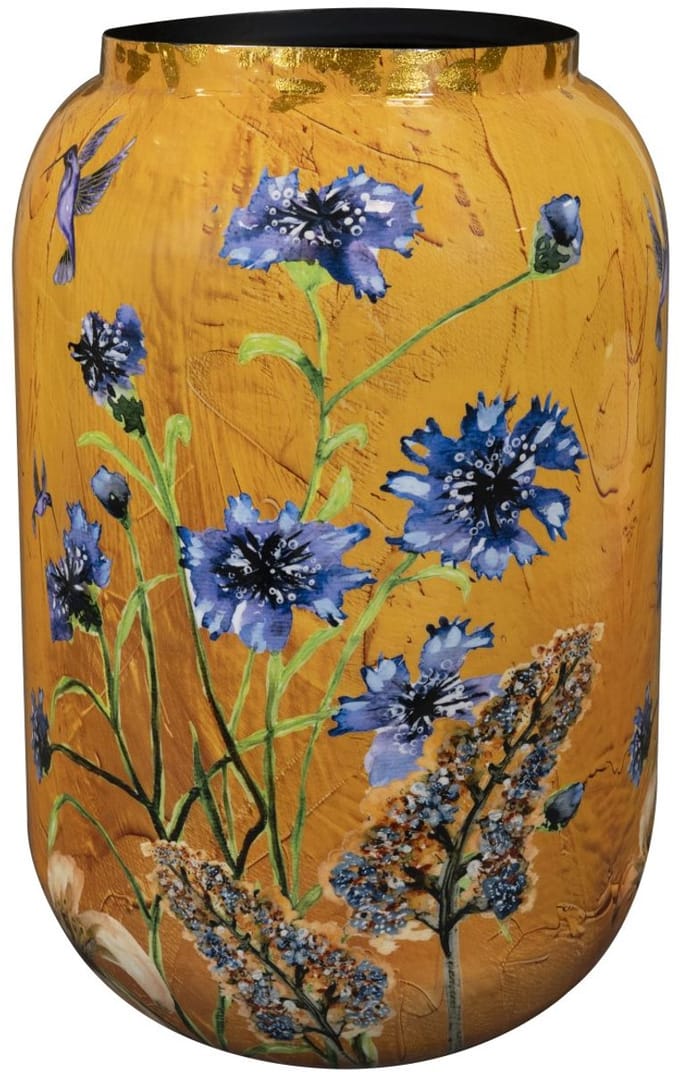 TS Collection Vaas Dreamy Hummingbird - goud - metaal/epoxy - D30 x H42 cm - bloemenvaas - Designed by Lammie