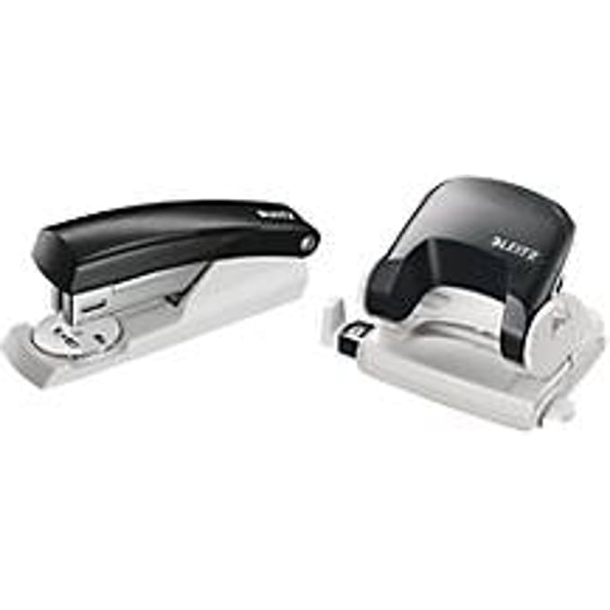 LEITZ® perforator 5038 + nietmachine 5501 SET, zwart