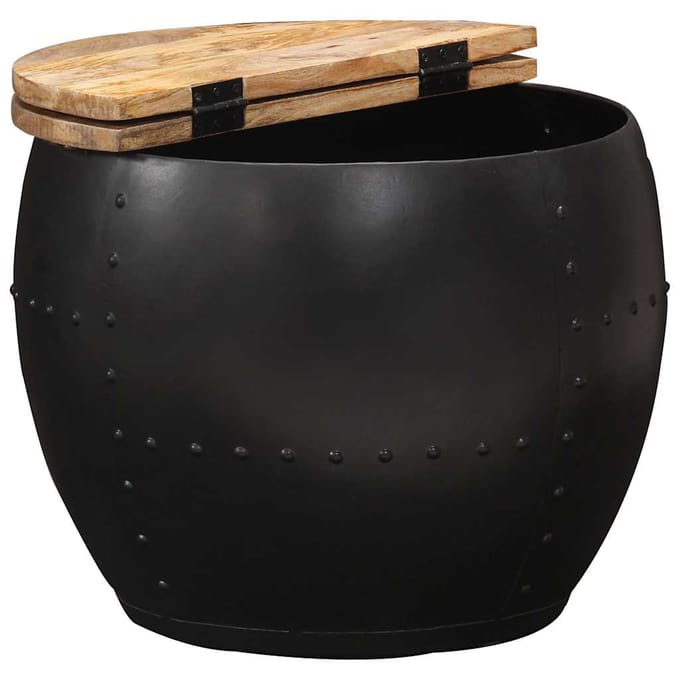 vidaXL - Salontafel - rond - 53x43 - cm - massief - mangohout