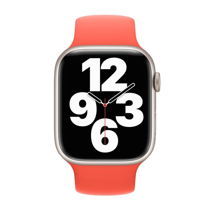 Apple Siliconen solobandje voor de Apple Watch | 38/40/41/42 mm - Maat 4 - Nectarine