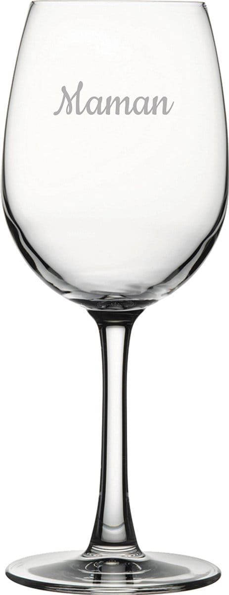 Witte wijnglas gegraveerd - 36cl - Maman