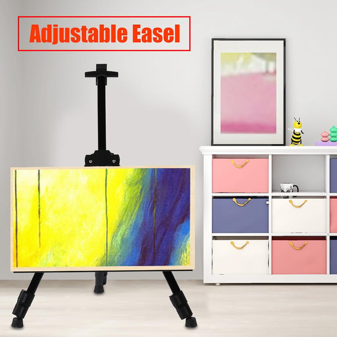 1 stuks Draagbare Metalen Schilderen Schets Ezel Kunstenaar Schilder Verstelbare Driepoot Standaard yellow