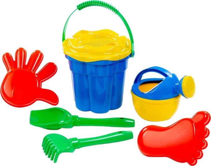 Cavallino Toys Cavallino Classic Bucket Set Blue 7 pieces.