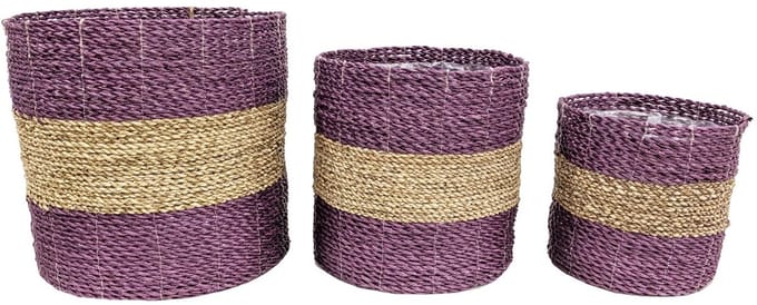 Mand Nila klein aubergine set van 3