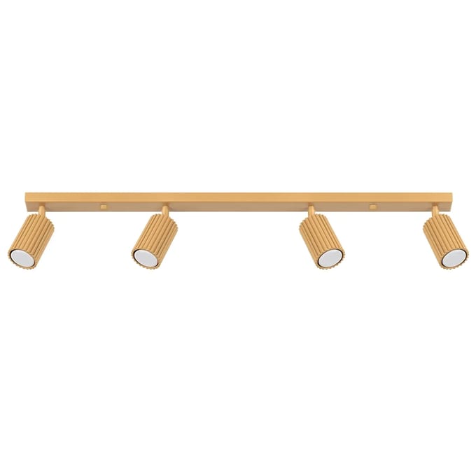 Plafondlamp KARBON 4L met 4 verstelbare spots - Sollux Lighting - IP20 - Goud aluminium behuizing - 81 x 6.5 x 16.5 cm - 4 x GU10 LED, exclusief lichtbron - 4 x 10 W - Minimalistische plafondlamp voor woonkamer, slaapkamer en eetkamer