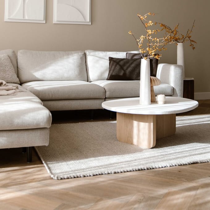 Wollen vloerkleed Lichtgrijs Gotland 240x340cm Mrcarpet