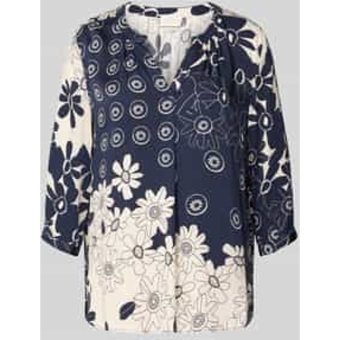 Blouse van pure viscose met tuniekkraag