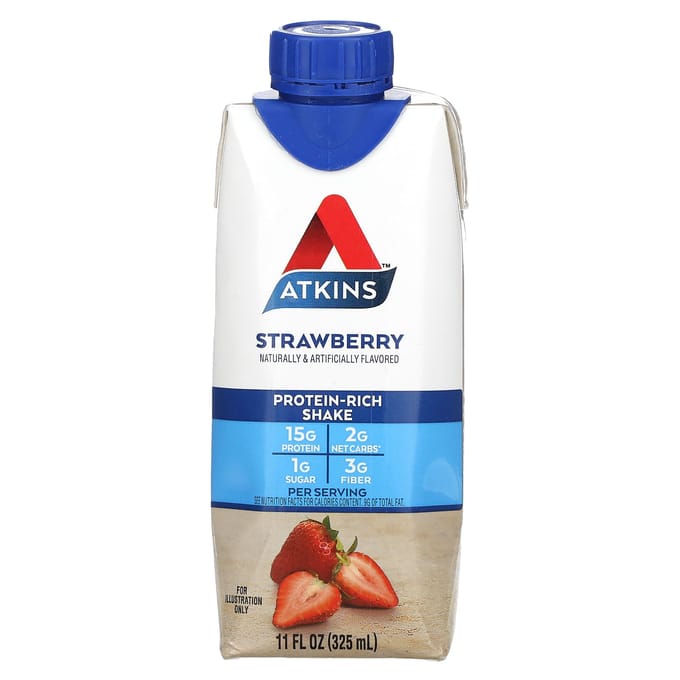 Atkins | Protein Shake | Strawberry | 4 Stuks | 4 x 325ml