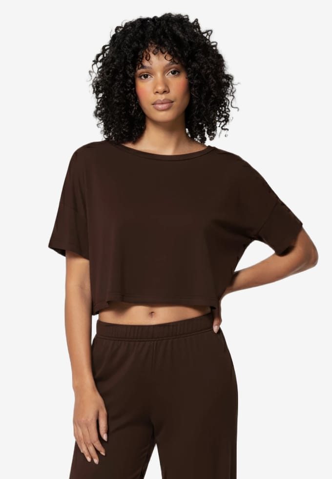 Viscose T-shirt DONKERBRUIN