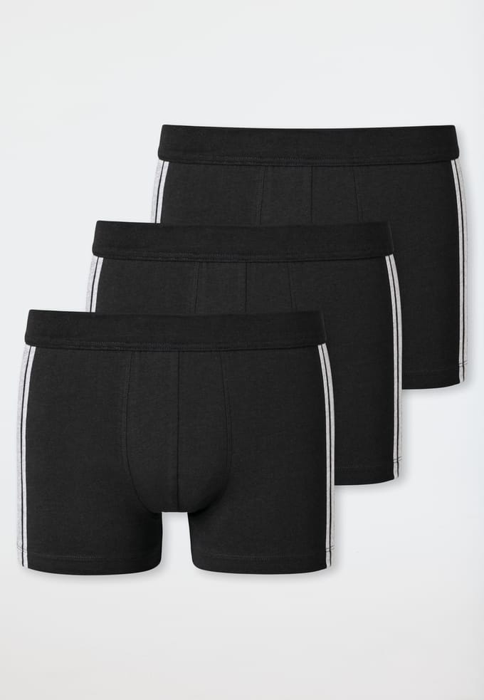 Schiesser 3 PACK Shorts 95/5 Stretch - Heren Onderbroek - zwart