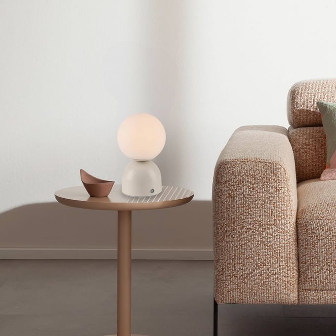 Schöner Wohnen LED tafellamp op accu RUDI, beige, hoogte 20 cm, CCT, touchdimmer