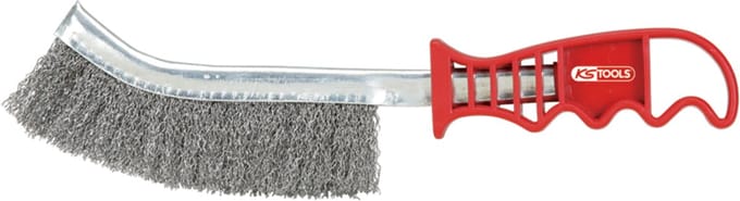 KS-Tools - Universele Druciana Borstel - 250mm - Stalen Draad - Kunststof Handvat