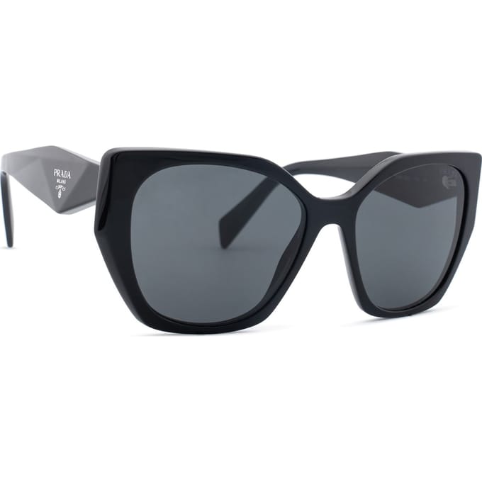 Prada PR19ZS 1AB5S0 zwarte donkergrijze zonnebril