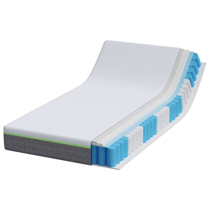 vidaXL - Matras - Medium - zacht - 90 - x - 200 - cm - Wit - en - Grijs