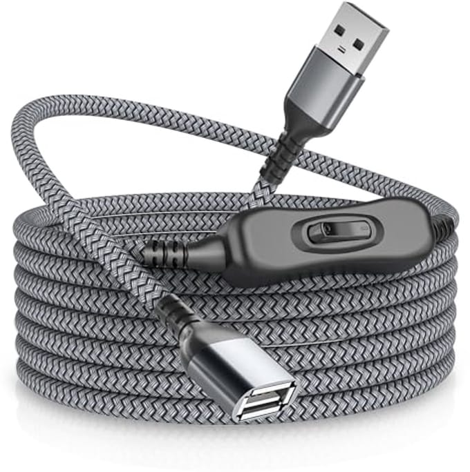 USB verlengkabel met schakelaar 3 m – ideaal voor thuis en kantoor