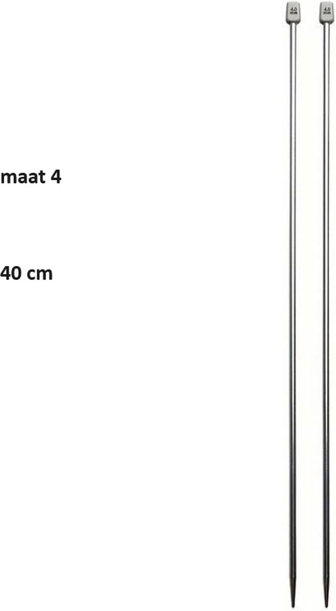 Breinaalden set maat 4 - 2 breinaalden - 40 cm