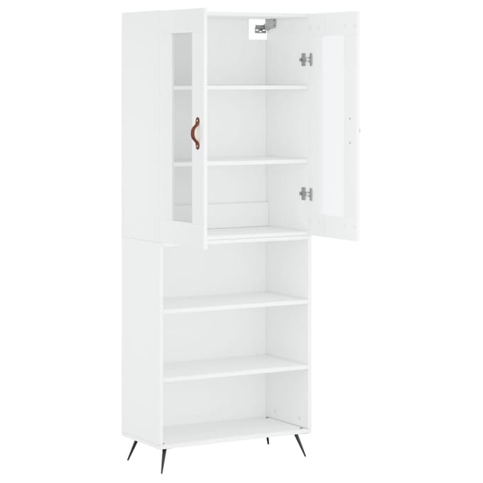 vidaXL - Hoge - kast - 69,5x34x180 - cm - bewerkt - hout - wit