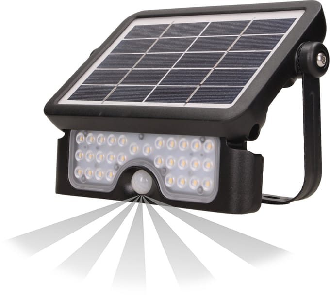Adviti LUX LED Solar buiten wandlamp - Bewegingssensor, Lichtsensor en Zonnepaneel - IP65 - 4000K - 500 Lumen
