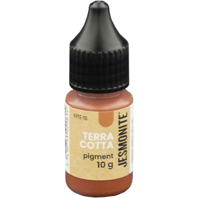Jesmonite pigment 10g terracotta kleur voor creatieve projecten.
