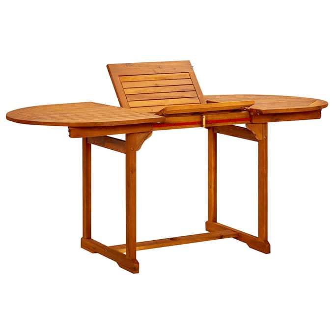 vidaXL - Tuintafel - (120-170)x80x75 - cm - massief - acaciahout