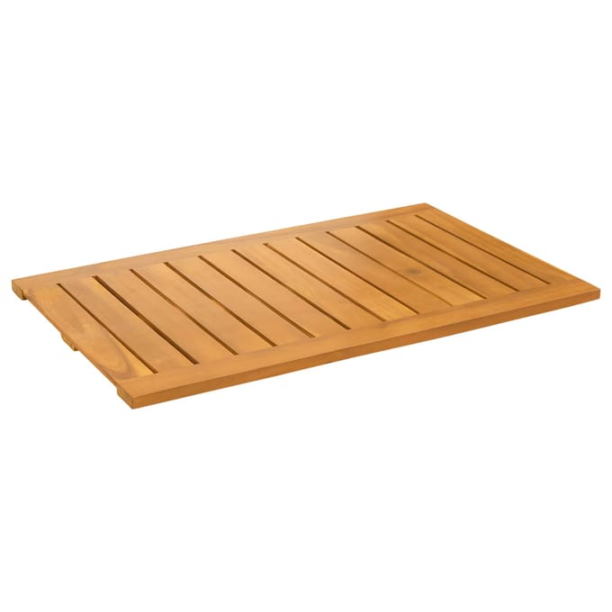vidaXL - Badmat - Naturel - 80 - x - 50 - cm - Massief - Acacia - Hout