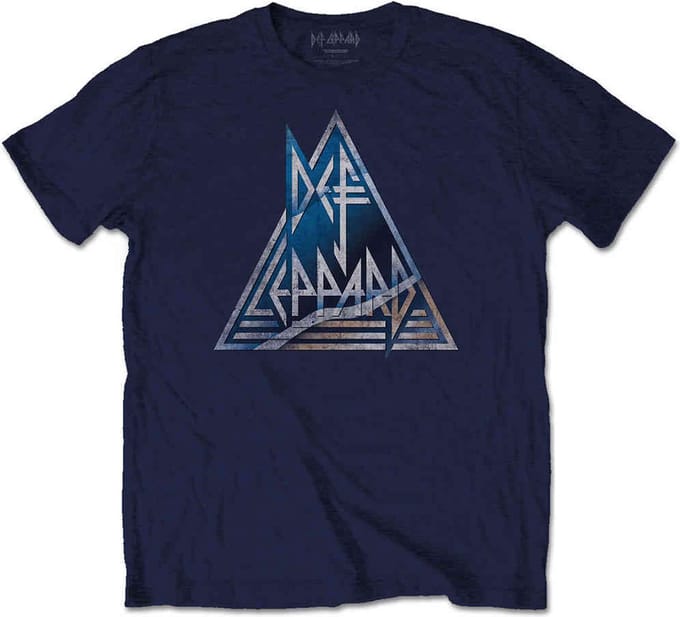 Def Leppard - Triangle Logo Heren T-shirt - S - Blauw