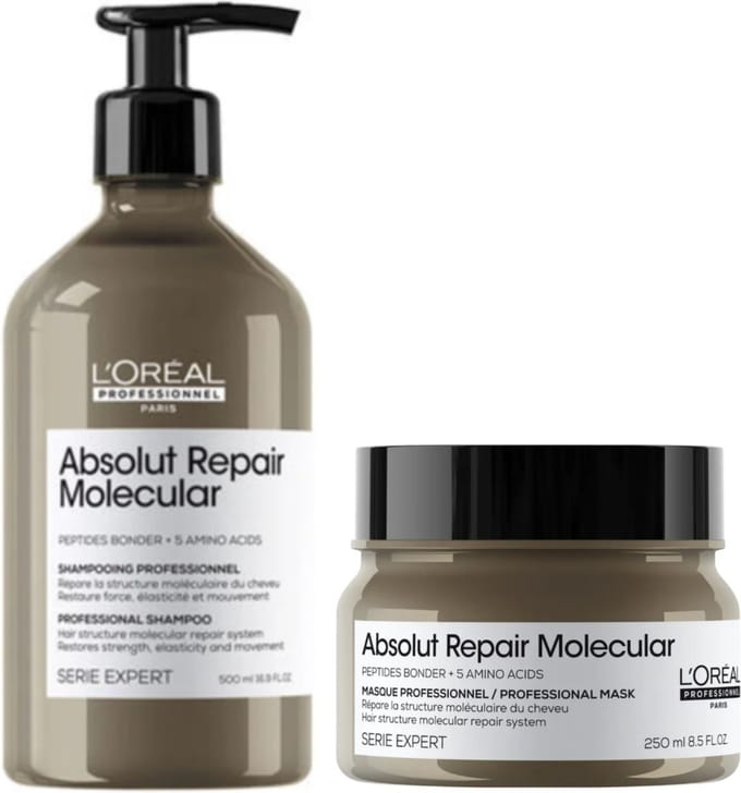 L'Oréal Professionnel - Absolut Repair Molecular Shampoo 500ml + Mask 250ml - Voordeelset