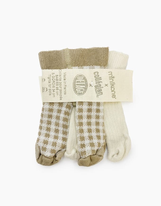 Minikane Poppenkleding Maillots Beige-Creme Geruit 34 cm