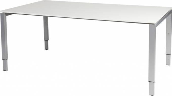 Vergadertafel Domino - 180x100 wit - alu frame