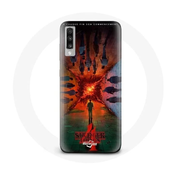 Coque pour Samsung Galaxy A50 Stranger Things Saison 4 Affiche Equipages de la Nouvelle Théorie