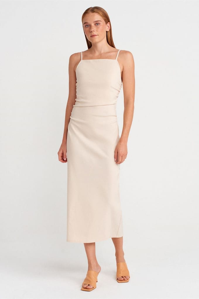 Mouwloze Bodycon Midi Jurk