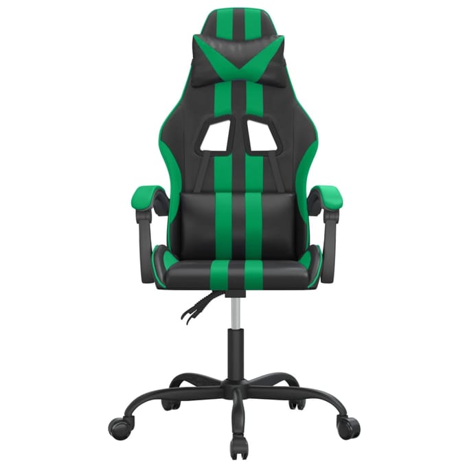 vidaXL - Gamestoel - kunstleer - zwart - en - groen