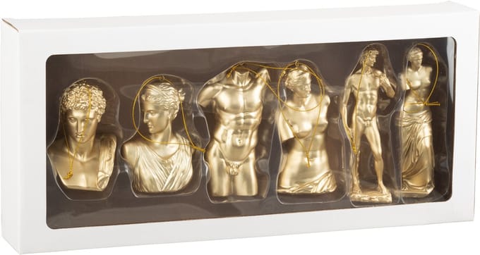 J-Line hanger Romeinse beelden - polyresin - goud - doos van 6